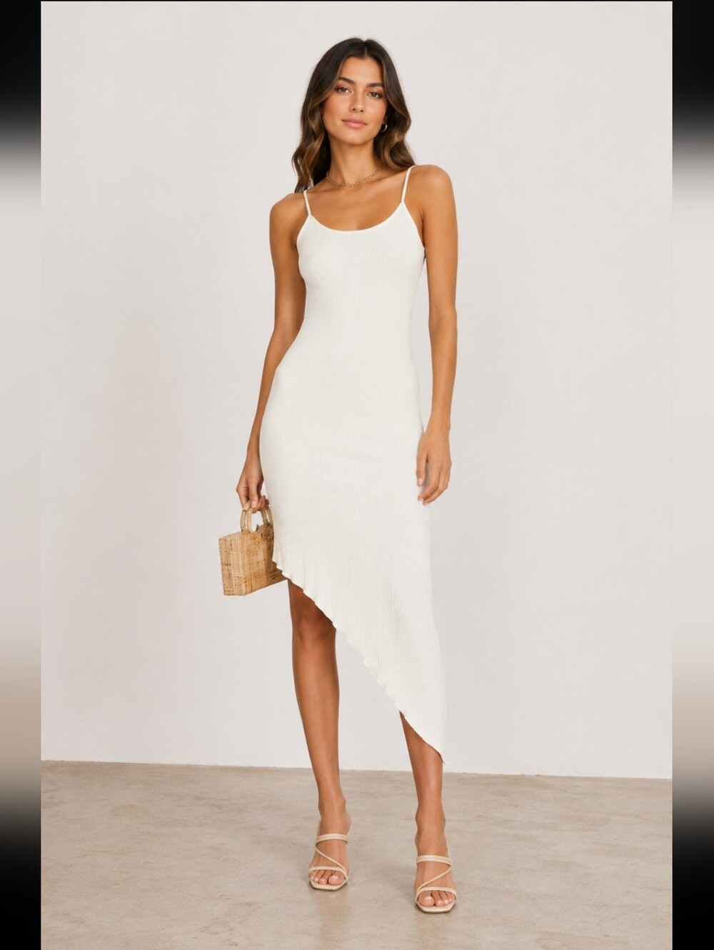 Frankie's Bikinis  Asymmetrical Ribbed‎ Slip Dress